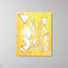 Gelbe Abstrakte Kunstpaargemälde von MC Belkadi Leinwanddruck