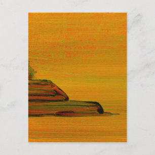 Gelbe Abstrakte Kunstpostkarte Postkarte