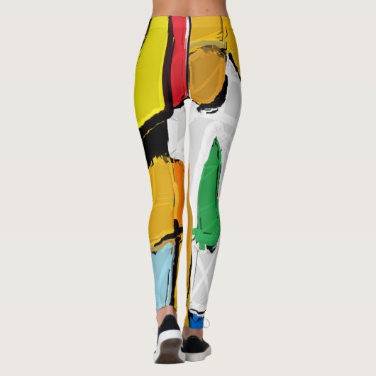 Gelbe Abstrakte Leggings (Rückseite)