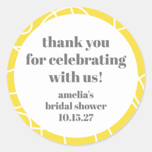 Gelbe abstrakte Linie Benutzerdefinierte Dankeschö Runder Aufkleber