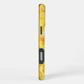 Gelbe Abstrakte Marmortextur flüssig iPhone Hülle (Rechte Seite)