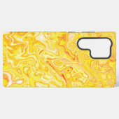 Gelbe Abstrakte Marmortextur flüssig Samsung Galaxy Hülle (Rückseite (Horizontal))