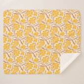 Gelbe Abstrakte Mitte des Jahrhunderts Moderne Blu Sherpadecke (Vorderseite (Horizontal))