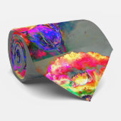 Gelbe abstrakte Mohnfarbe Krawatte (Gerollt)