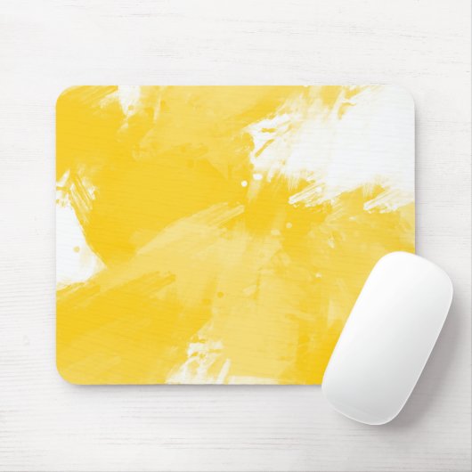 Gelbe Abstrakte Pinselstriche Mousepad (Mit Mouse)