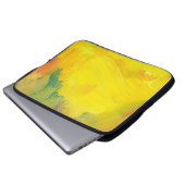 gelbe abstrakte Textur aol Anstrich. Handprobe Laptopschutzhülle (Vorne Knopf)