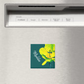 Gelbe abstrakte Wasserfarbe Magnet (In Situ (Geschirrspüler))