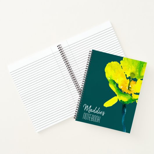 Gelbe abstrakte Wasserfarbe Notizblock (Innenseite)