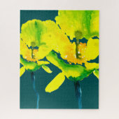 Gelbe abstrakte Wasserfarbe Puzzle (Vertikal)