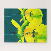 Gelbe abstrakte Wasserfarbe Puzzle (Horizontal)