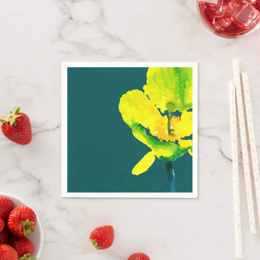 Gelbe abstrakte Wasserfarbe Serviette (Beispiel)