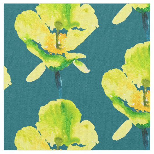 Gelbe abstrakte Wasserfarbe Stoff (Nahaufnahme)