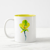 Gelbe abstrakte Wasserfarbe Zweifarbige Tasse (Links)