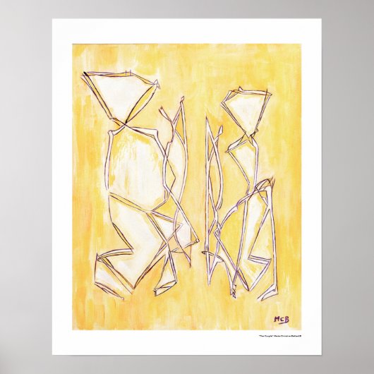 Gelbe Abstrakte Wohngestaltung 16x20 Print Poster (Vorne)