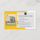 Gelbe AC Unit Heizungs-Kühlerhaus-Visitenkarte Visitenkarte (Vorderseite)