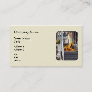 Gelbe Adirondack-Schaukelstühle Visitenkarte