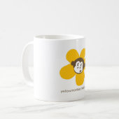 Gelbe Affe-Blumen-Tasse Kaffeetasse (Vorderseite Links)