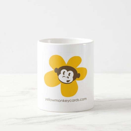 Gelbe Affe-Blumen-Tasse Kaffeetasse (Mittel)