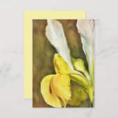 Gelbe affodische Blume Art Flat Note Card Dankeskarte (Vorne/Hinten)