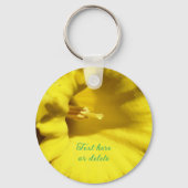 Gelbe affodische Blume Nah Personalisiert Schlüsselanhänger (Vorderseite)