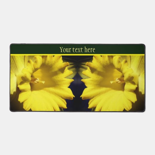 Gelbe affodische Blume Petals Personalisiert Schreibtischunterlage (Vorderseite)