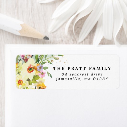 Gelbe affodische Rücksendeadresse (Insitu)