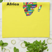 Gelbe Afrika-Karte Geschirrtuch (Gefaltet)