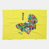 Gelbe Afrika-Karte Geschirrtuch (Horizontal)