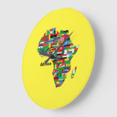 Gelbe Afrika-Karte Große Wanduhr (Winkel)