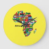 Gelbe Afrika-Karte Große Wanduhr (Vorderseite)