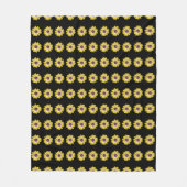 Gelbe afrikanische Daisy-Blumenmuster auf Schwarz Fleecedecke (Vorderseite)