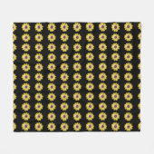 Gelbe afrikanische Daisy-Blumenmuster auf Schwarz Fleecedecke (Vorderseite (Horizontal))