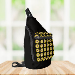 Gelbe afrikanische Gänseblümchen-Blumenmuster auf  Crossbody Bag