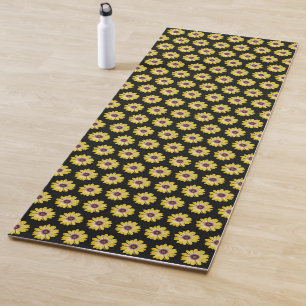 Gelbe afrikanische Gänseblümchen-Blumenmuster auf  Yogamatte