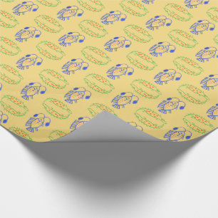 Gelbe ägyptische Fische, Krokodil-Geschenkpapier Geschenkpapier