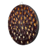 Gelbe Ahornschicht auf dunkelrot Dartscheibe (Vorderseite rechts)