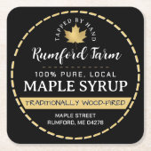 Gelbe Ahornschicht auf schwarzem Ahornsirup gestri Rechteckiger Pappuntersetzer (Vorderseite)