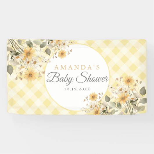 Gelbe Alberne Gänse Begrüßungs-Baby-Dusche Banner (Horizontal)