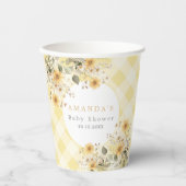 Gelbe Alberne Gänsedusche Pappbecher (Vorderseite)