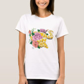 Gelbe Albino-Ballpython Teal-Rosen T-Shirt (Vorderseite)