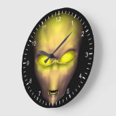 Gelbe Alien Große Wanduhr (Winkel)