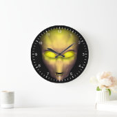 Gelbe Alien Große Wanduhr (Zuhause)