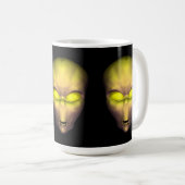 Gelbe Alien Kaffeetasse (VorderseiteRechts)