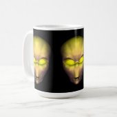 Gelbe Alien Kaffeetasse (Vorderseite Links)
