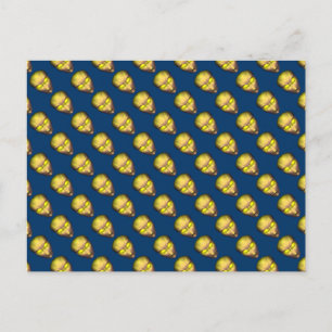 Gelbe Alien Postkarte