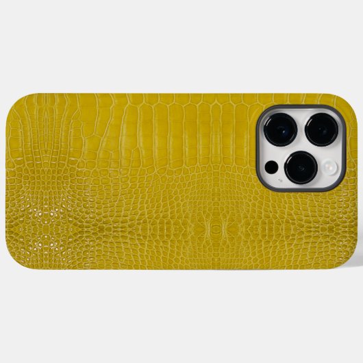 Gelbe Alligator Textur drucken Case-Mate iPhone Hülle (Rückseite (Horizontal))