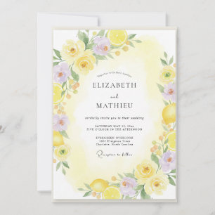 Gelbe Amalfi-Zitrus-Hochzeit Einladung