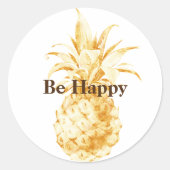 Gelbe Ananas Confetti Runder Aufkleber (Vorderseite)