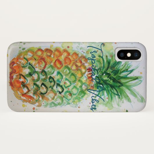 Gelbe Ananas Fruchtstrasse tropische Stäbe Case-Mate iPhone Hülle (Rückseite (Horizontal))