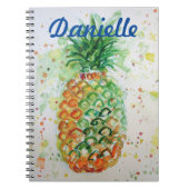 Gelbe Ananas Fruit Beachy Girls Name Notebook Notizblock (Vorderseite)